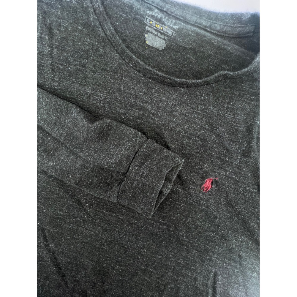 Polo Ralph Lauren Mens Custom Slim Fit Long Sleeve T-Shirt Charcoal Grey XL